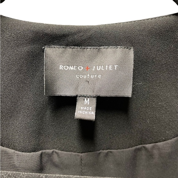 Romeo & Juliet Couture Black Waterfall Open Front Trench Coat - Picture 5 of 5